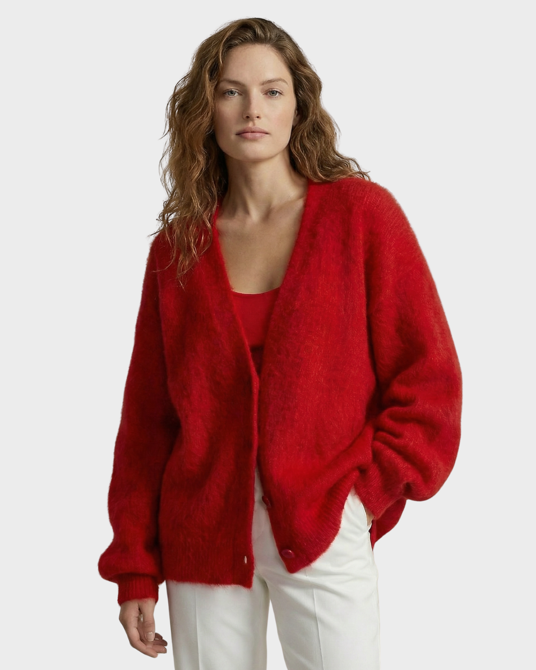 Cárdigan de lana para mujer estilo casual invierno