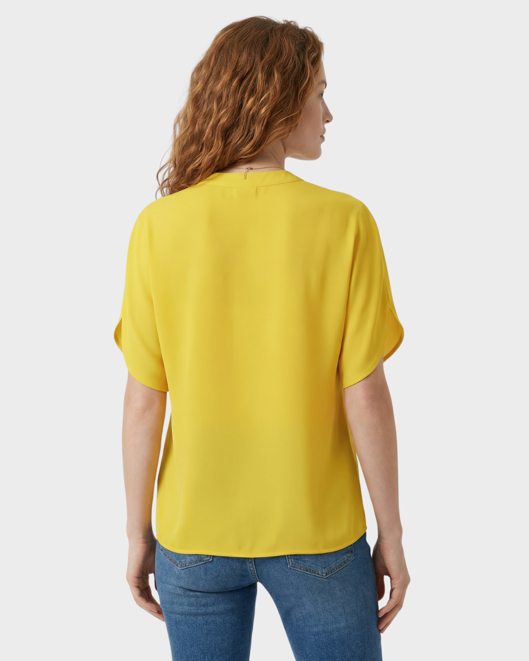 Blusa Satinada de Manga Corta