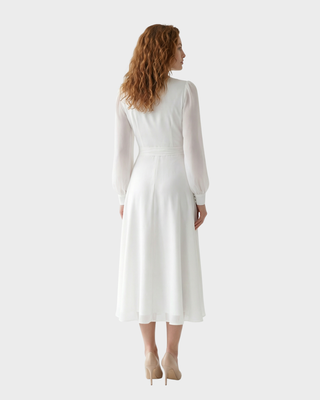 Vestido midi de seda