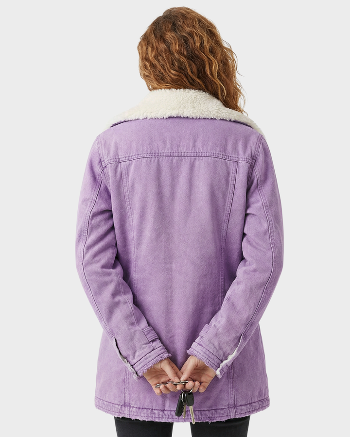 Abrigo de lana con forro de borreguillo