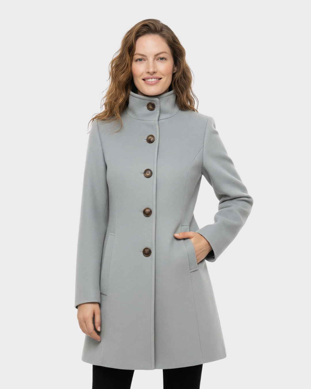 Abrigo cuello alto – elegancia limpia y abrigo ligero