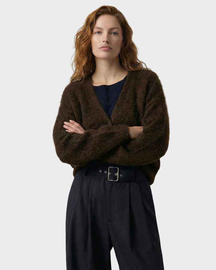 Cárdigan de lana para mujer estilo casual invierno