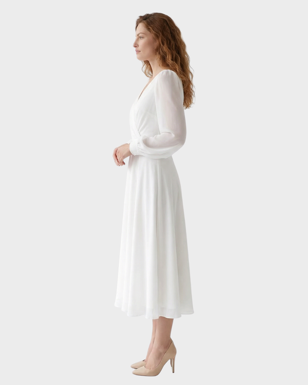 Vestido midi de seda