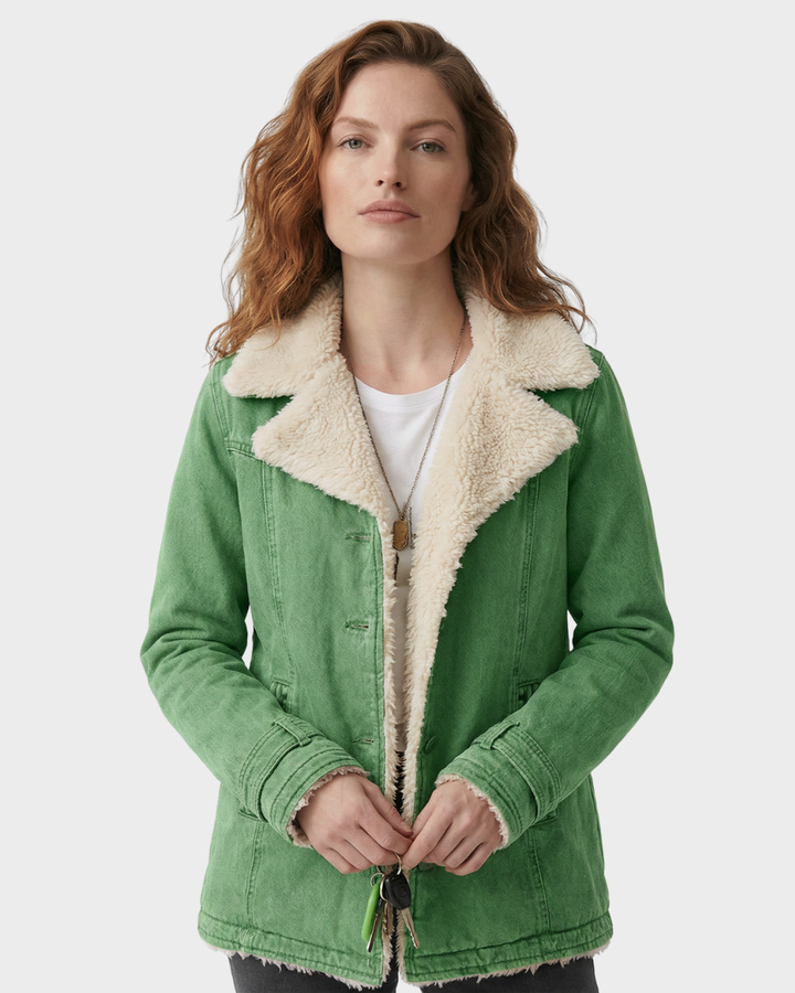 Abrigo de lana con forro de borreguillo