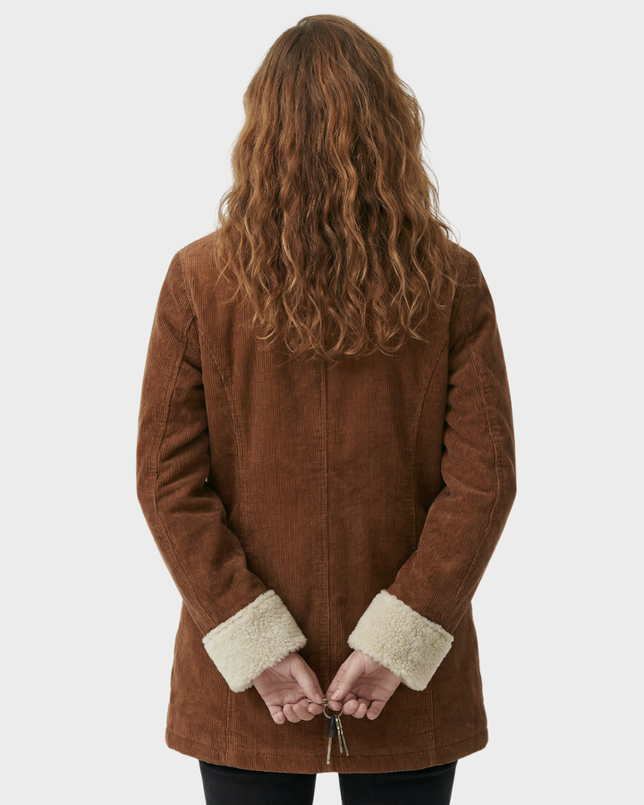 Abrigo de lana con forro de borreguillo