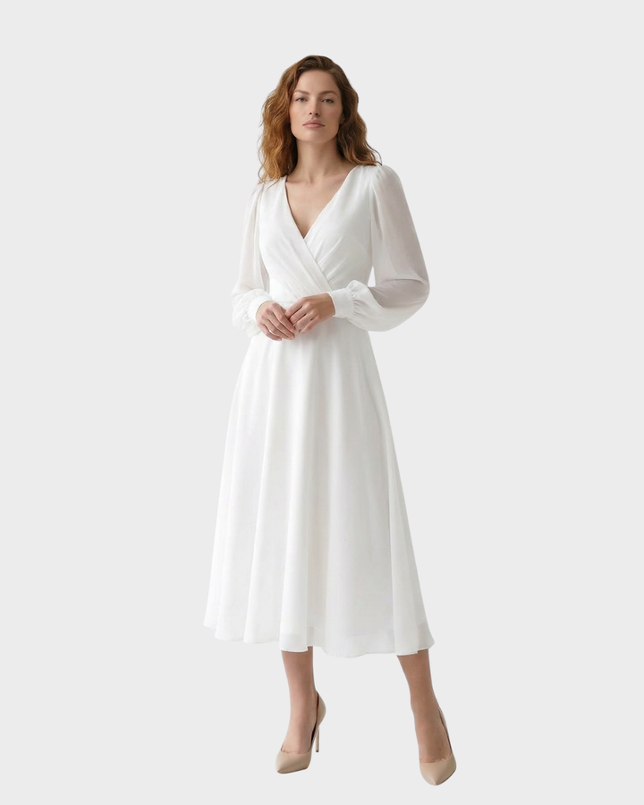 Vestido midi de seda