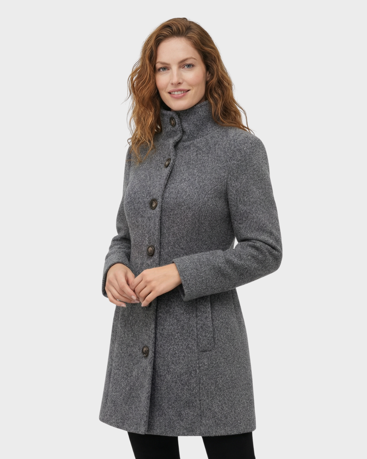 Abrigo cuello alto – elegancia limpia y abrigo ligero