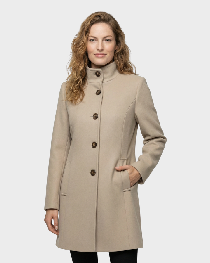 Abrigo cuello alto – elegancia limpia y abrigo ligero