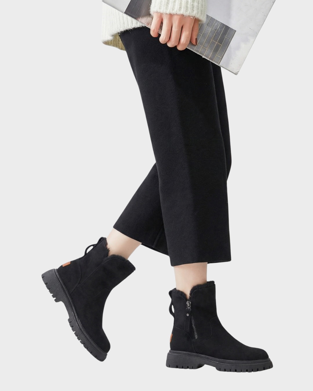 Botines con forro cálido y suela antideslizante