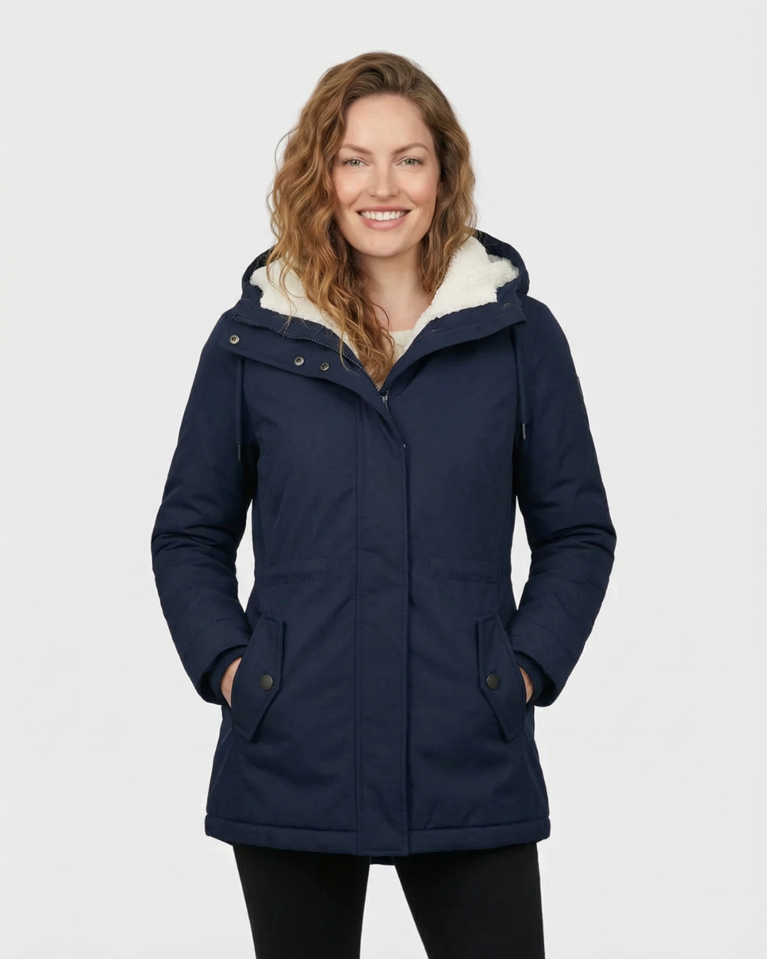 Abrigo Con Capucha y Forro Interior