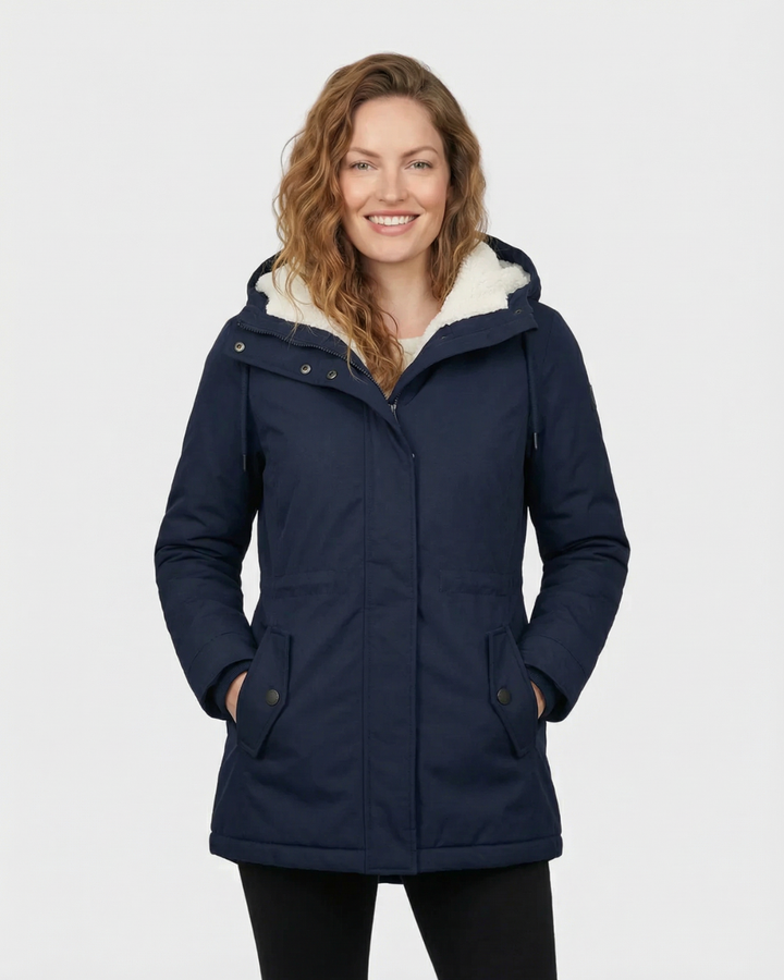 Abrigo Con Capucha y Forro Interior