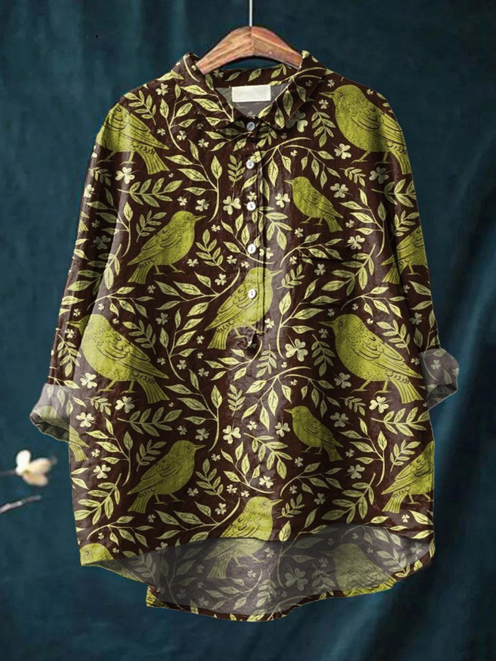 Remedios | Camiseta Casual de Estilo Vintage con Motivo Floral