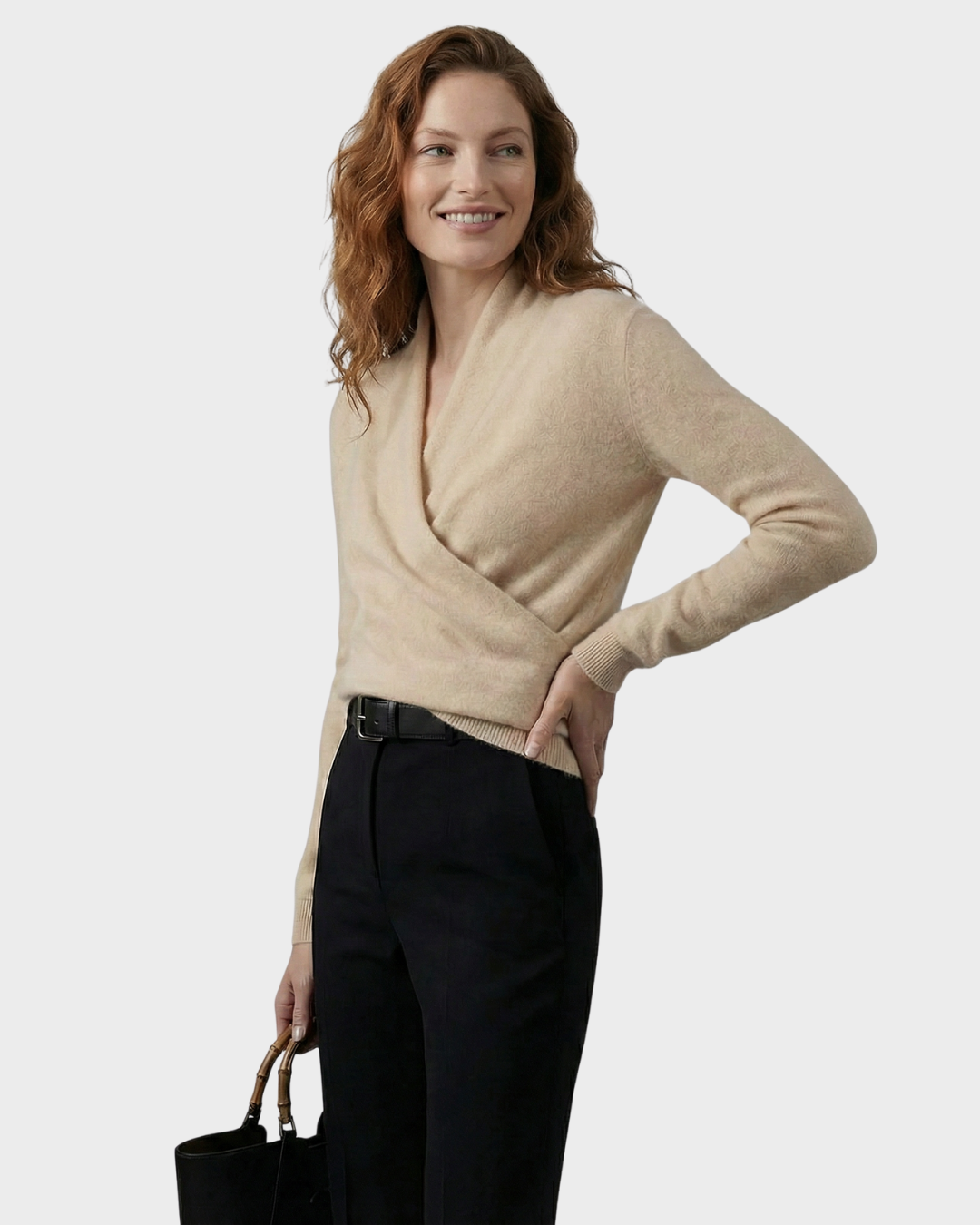 Suéter de mujer de lana cruzado