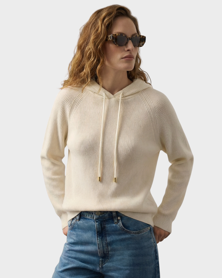 Suéter con capucha de algodón para mujer