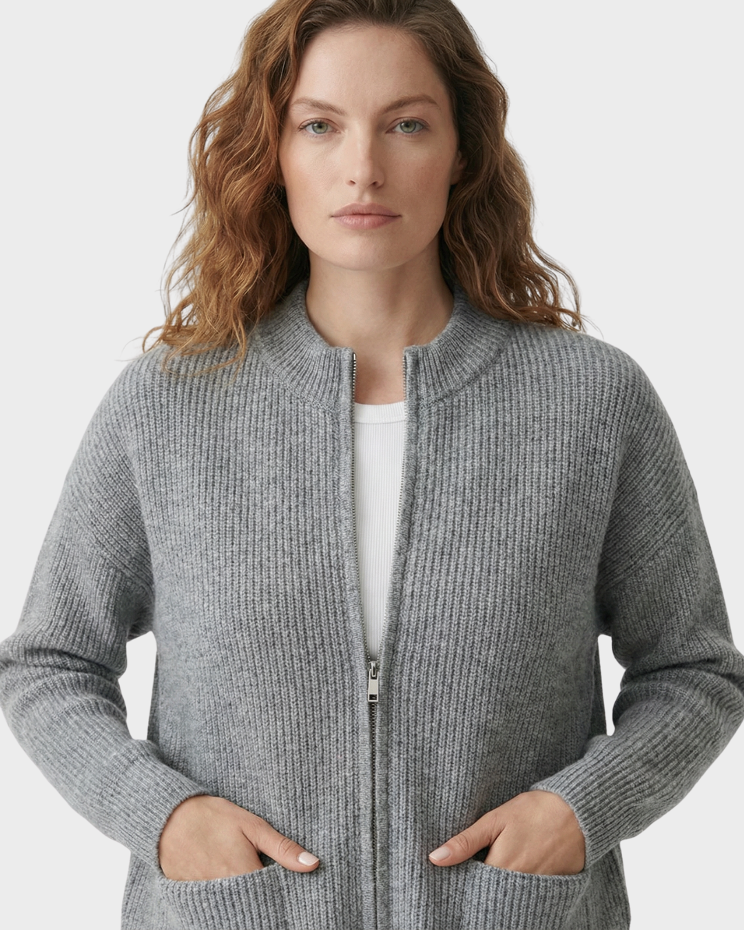 Cárdigan de Punto de Lana con Bolsillos