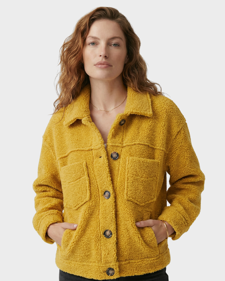 Chaqueta de Piel de Oveja con Botones