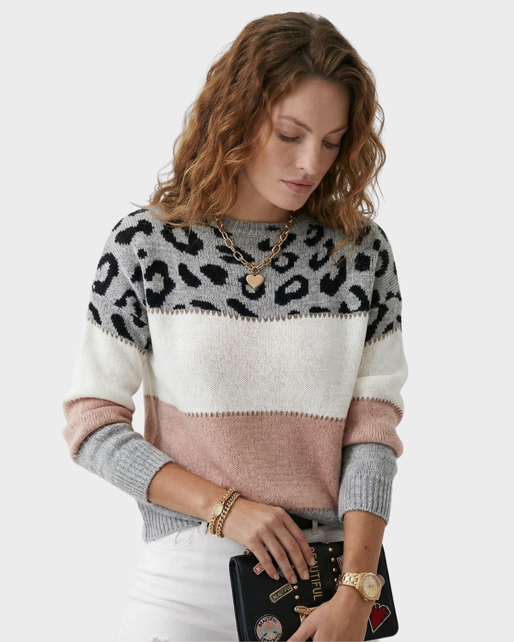 Suéter de Punto con Estampado Animal