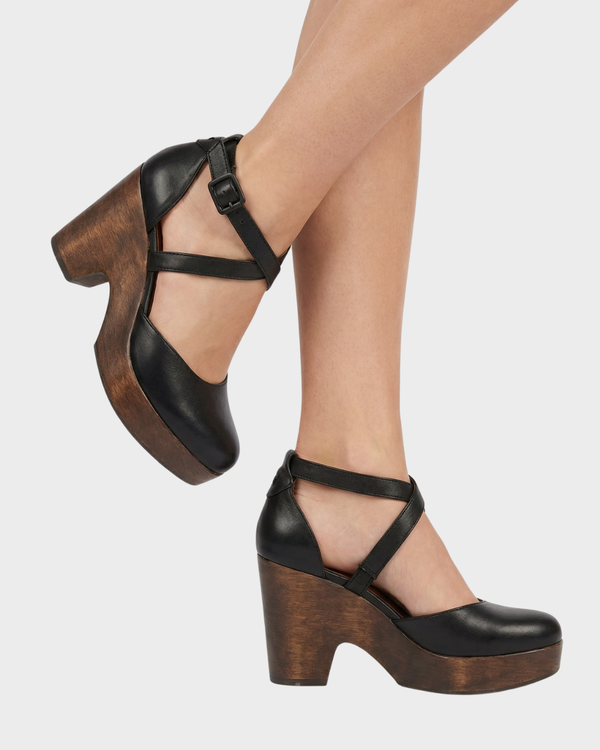 Zapatos de tacón ancho de plataforma para mujer