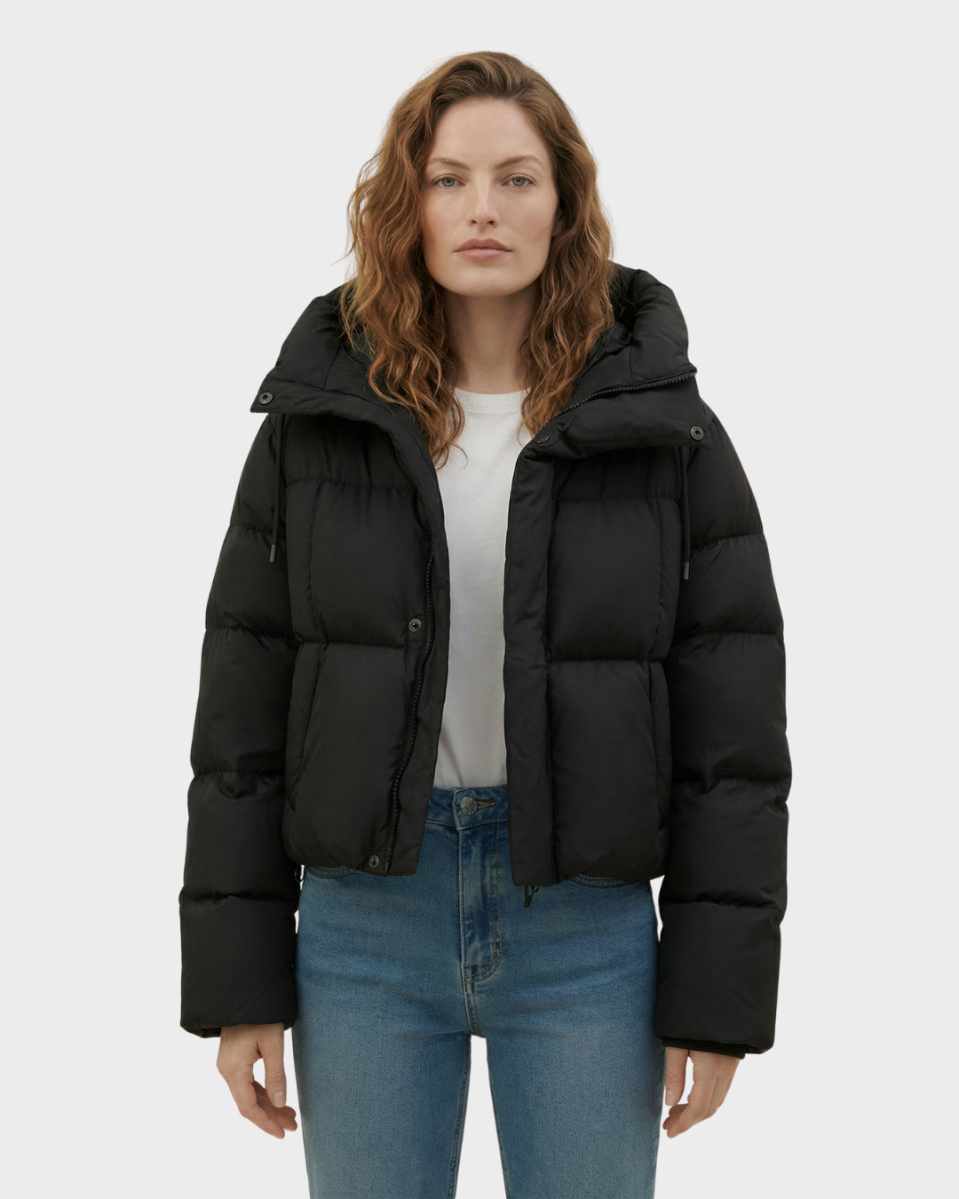 Chaqueta Padded con Capucha y Material Aislante Fleece