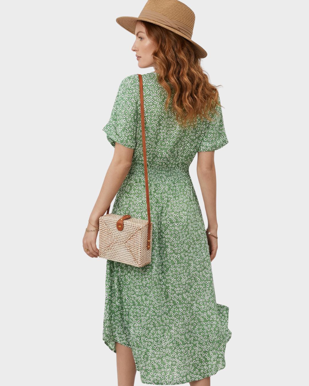 Vestido de verano floral con cintura ajustable