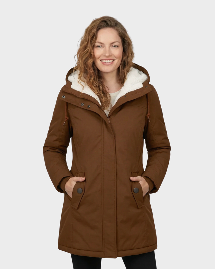 Abrigo Con Capucha y Forro Interior