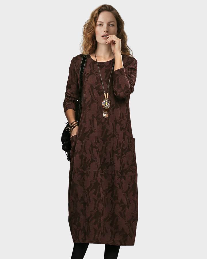 Vestido largo de manga larga