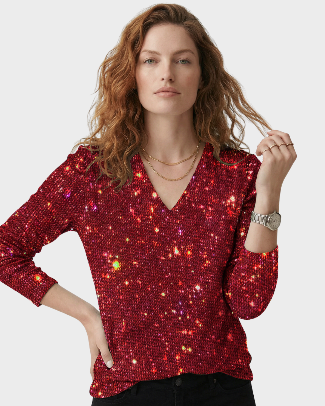 Blusa de Punto con Brillos para Mujer