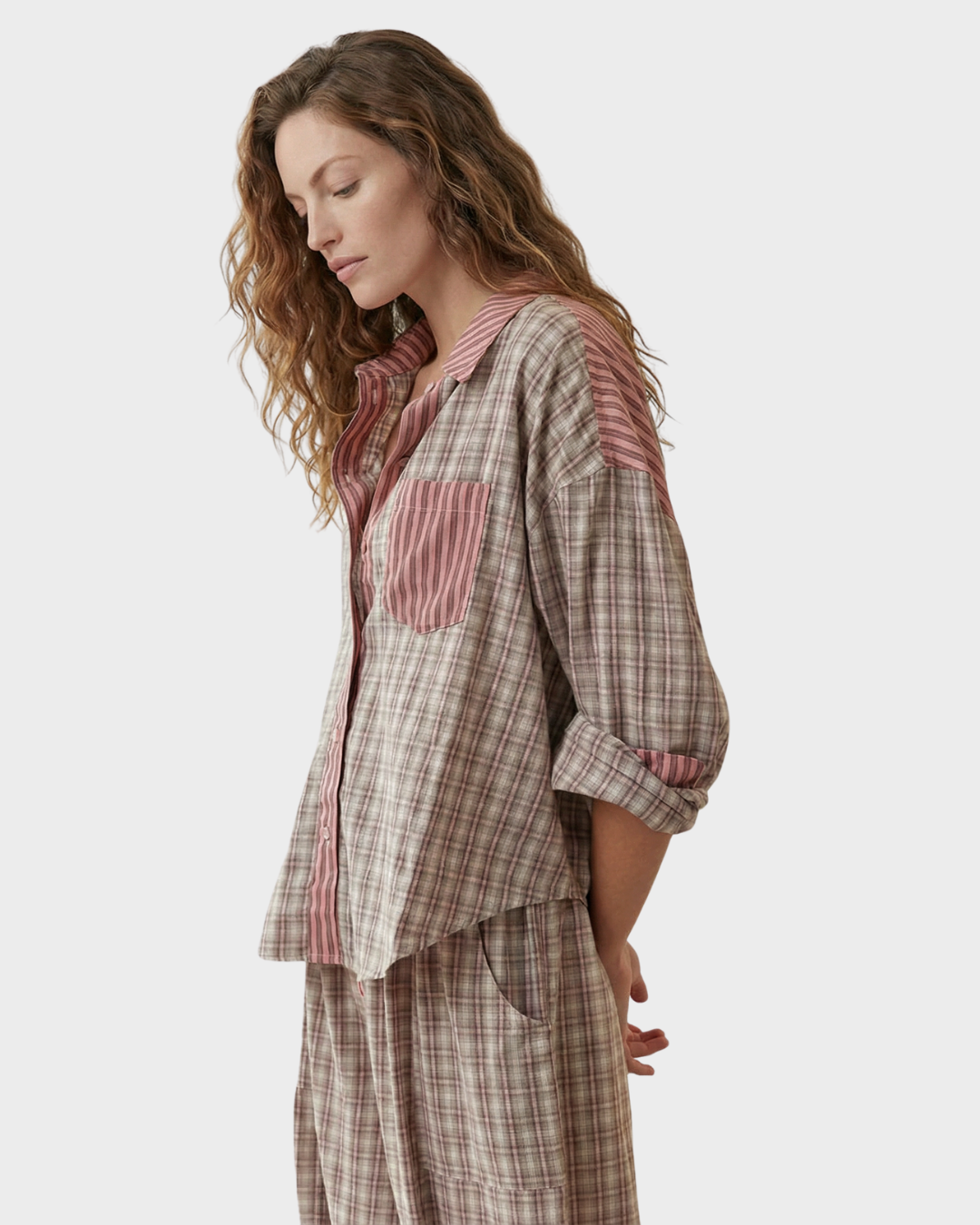 Pijama de algodón a rayas