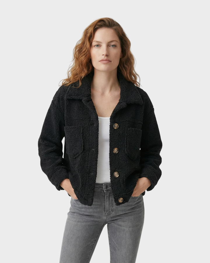 Chaqueta de Piel de Oveja con Botones