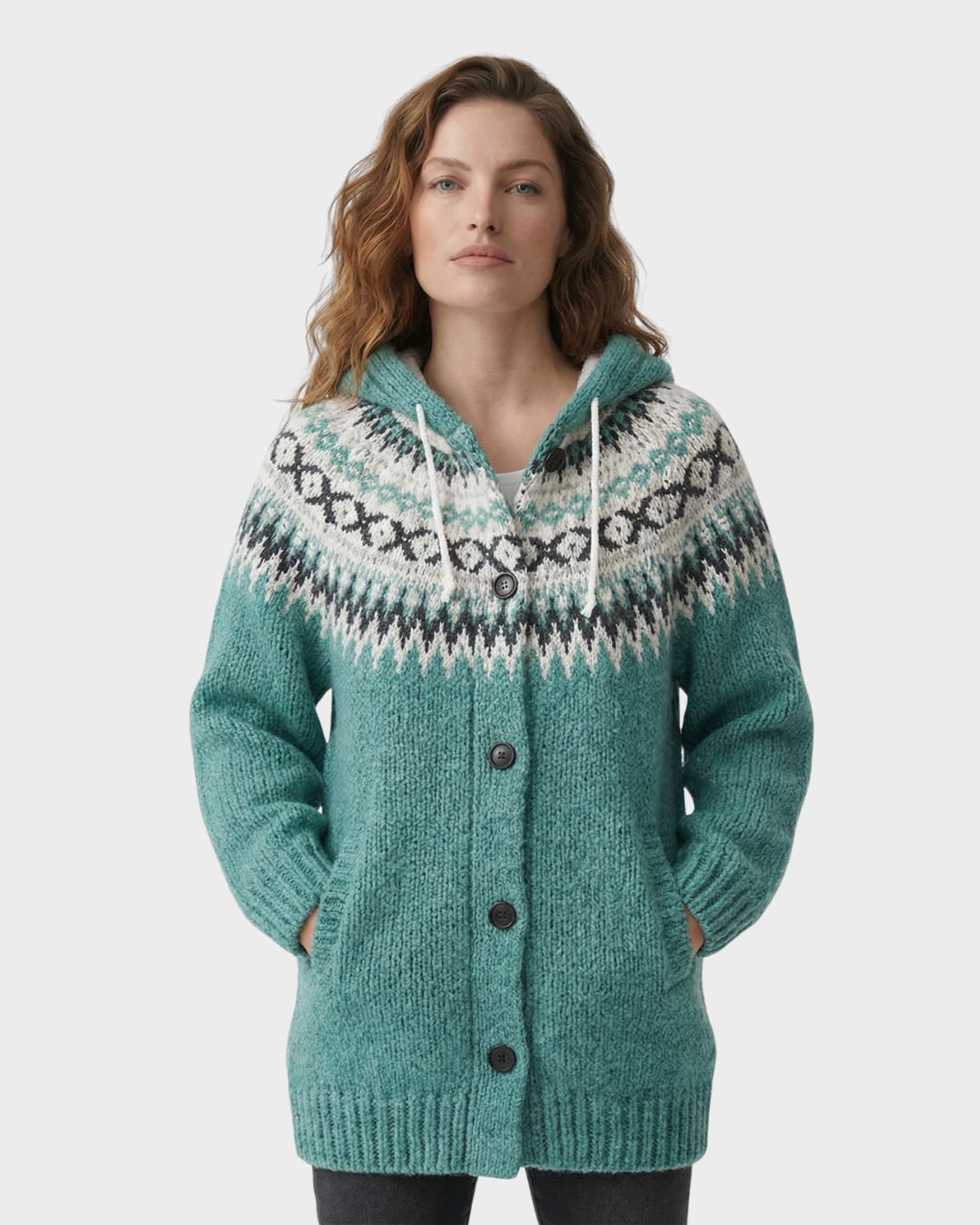 Cárdigan de Punto con Estampado de Colores