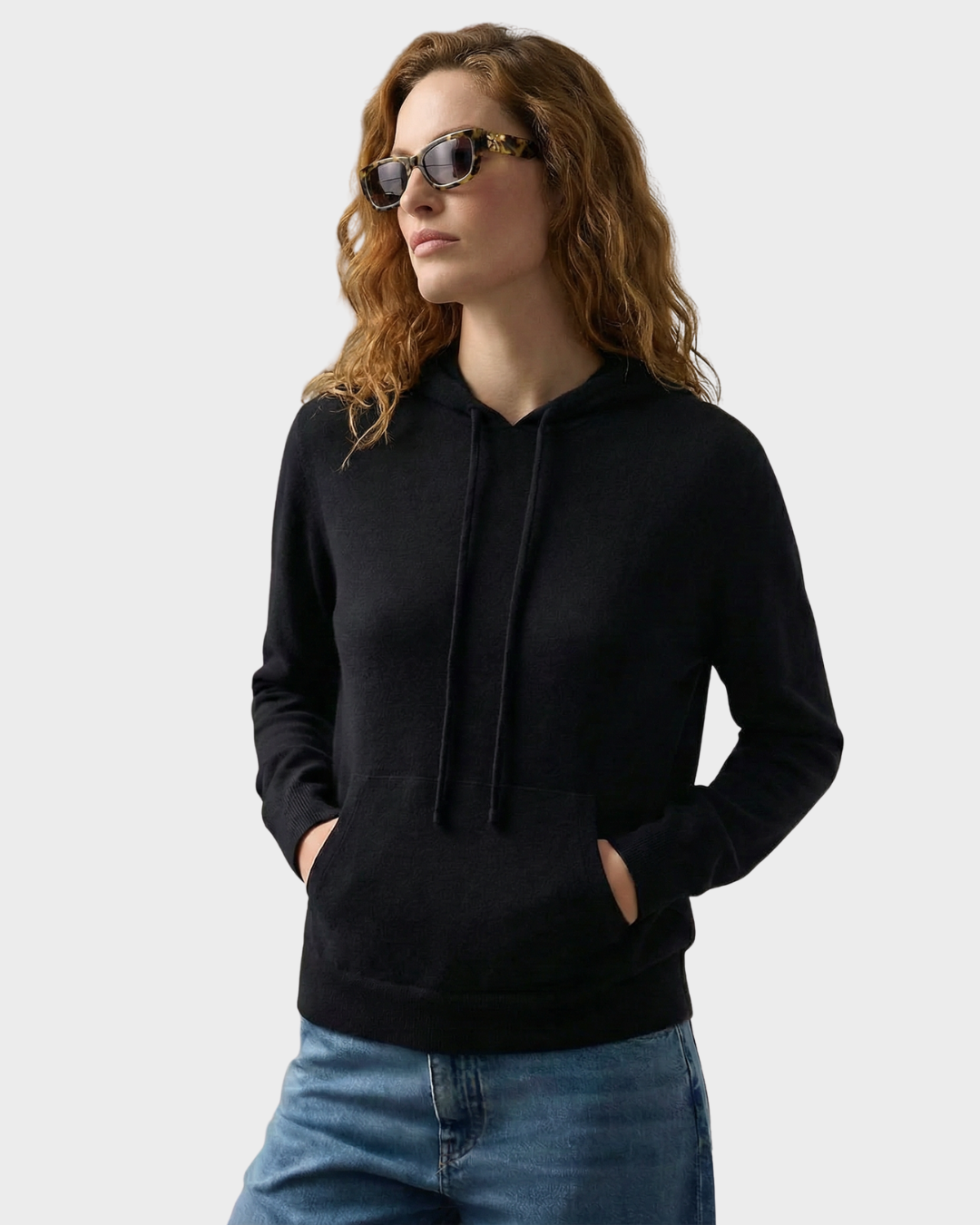 Suéter con capucha de algodón para mujer