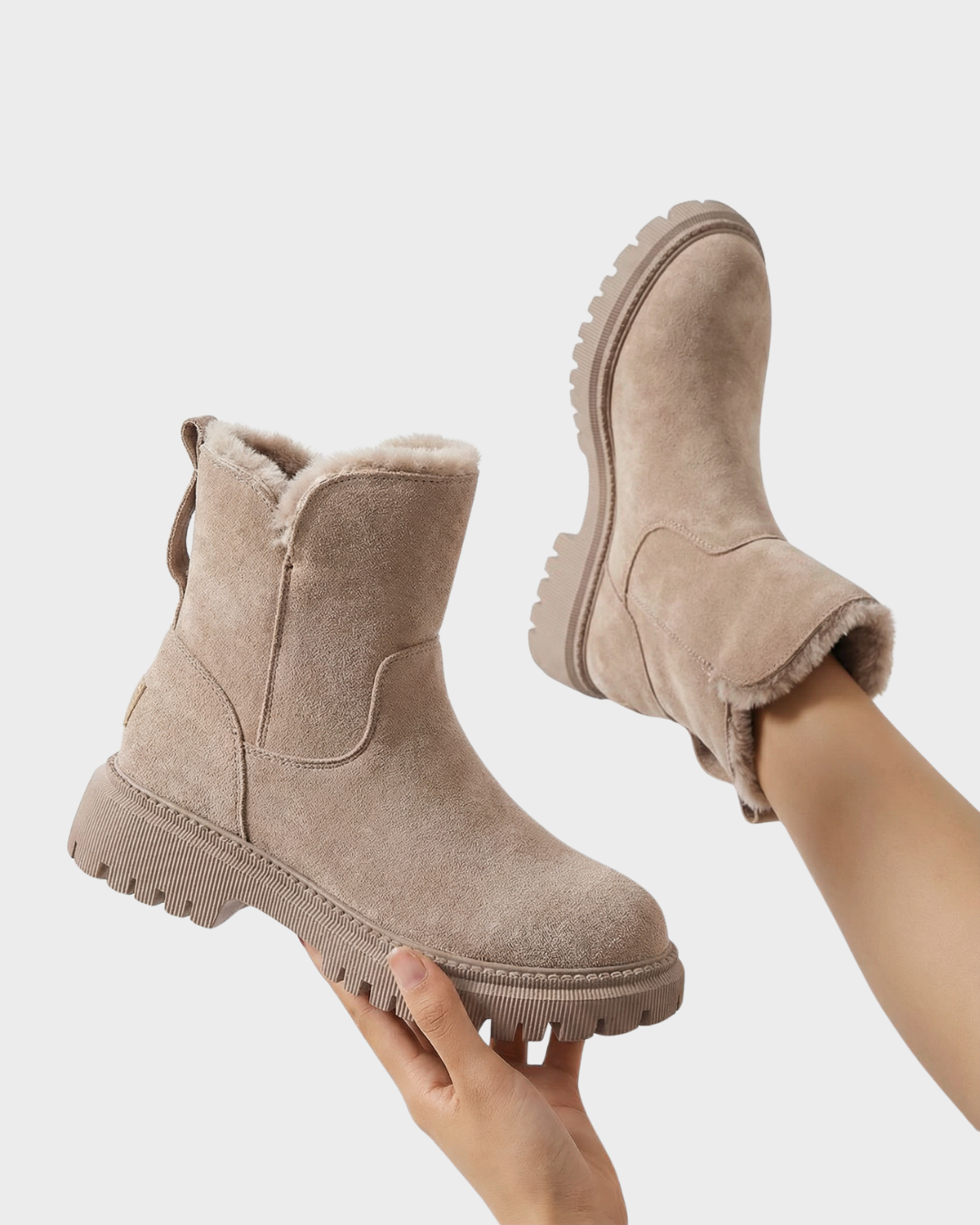 Botines con forro cálido y suela antideslizante