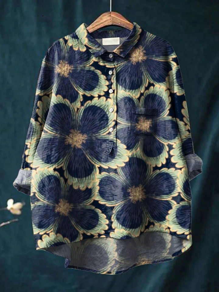 Nieves | Camisa Casual Vintage Floral para Mujeres