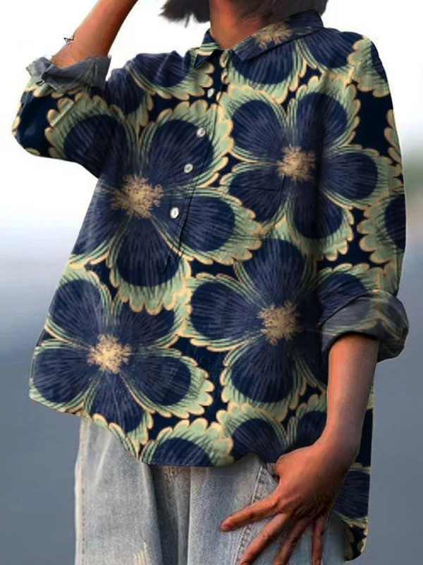 Nieves | Camisa Casual Vintage Floral para Mujeres