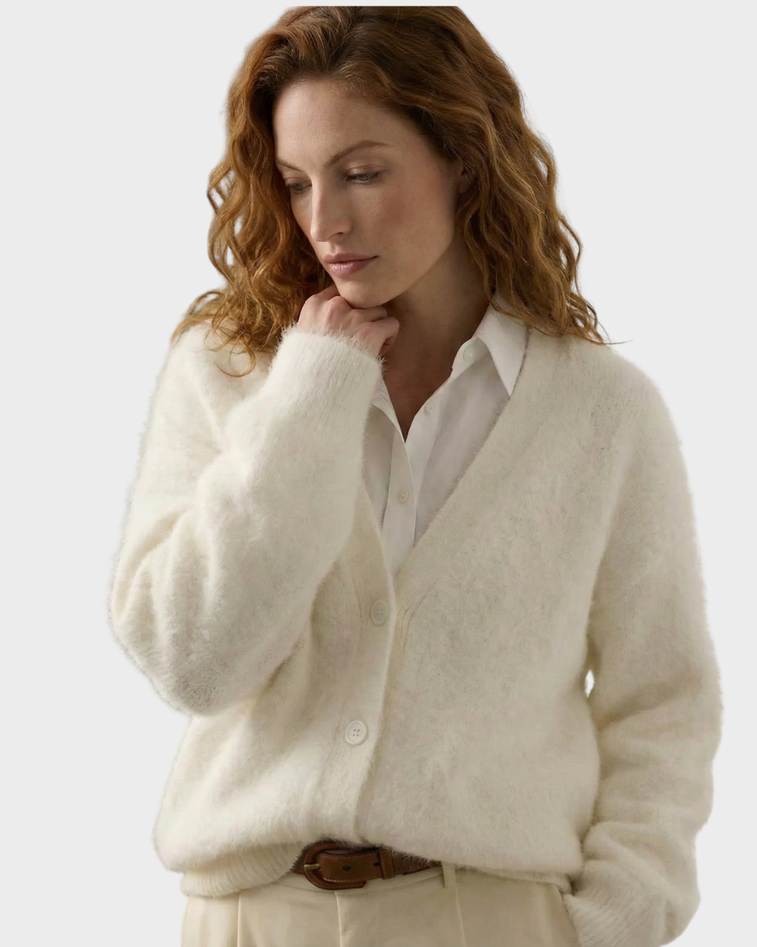 Cárdigan de lana para mujer estilo casual invierno