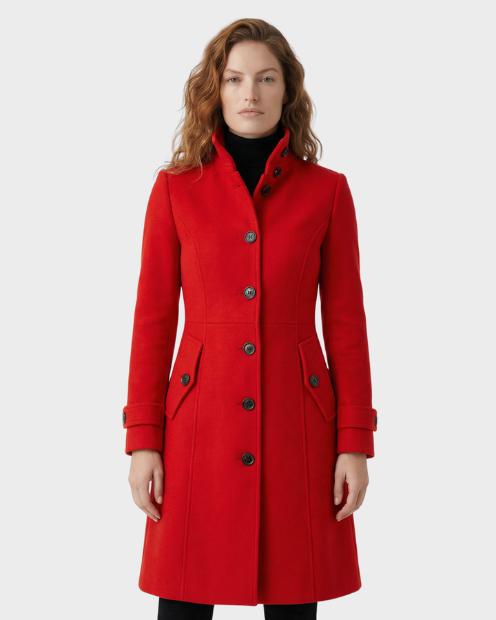 Abrigo largo de mujer con botones