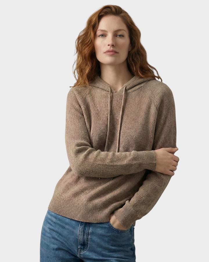 Suéter con capucha de algodón para mujer