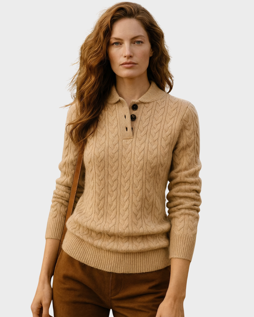 Suéter de lana con cuello alto para mujer