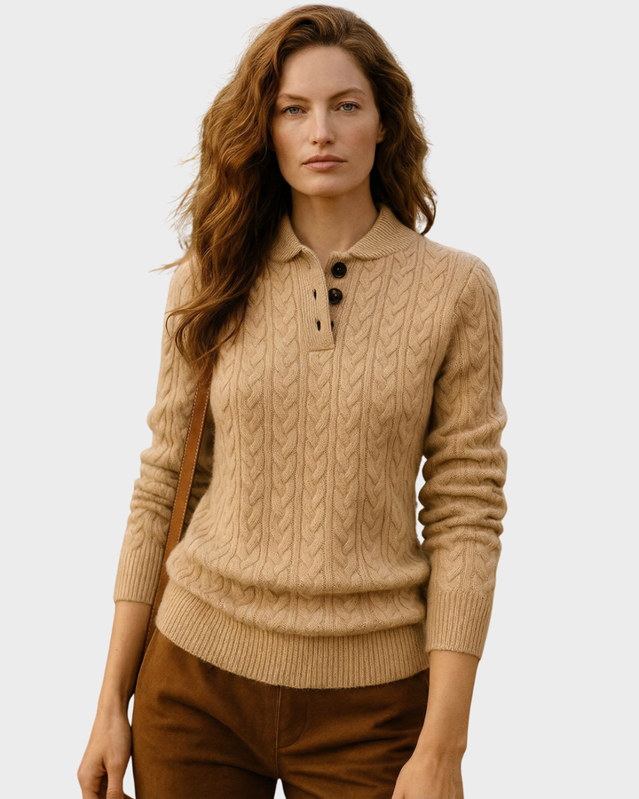 Suéter de lana con cuello alto para mujer