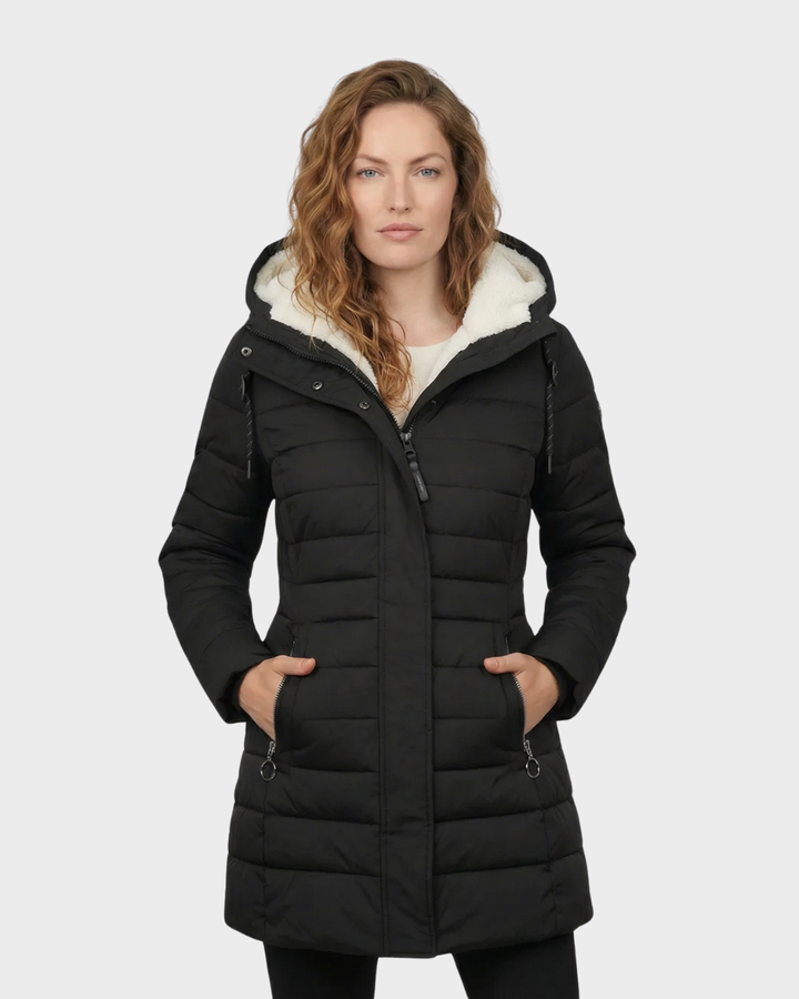 Abrigo Con Capucha y Forro Interior