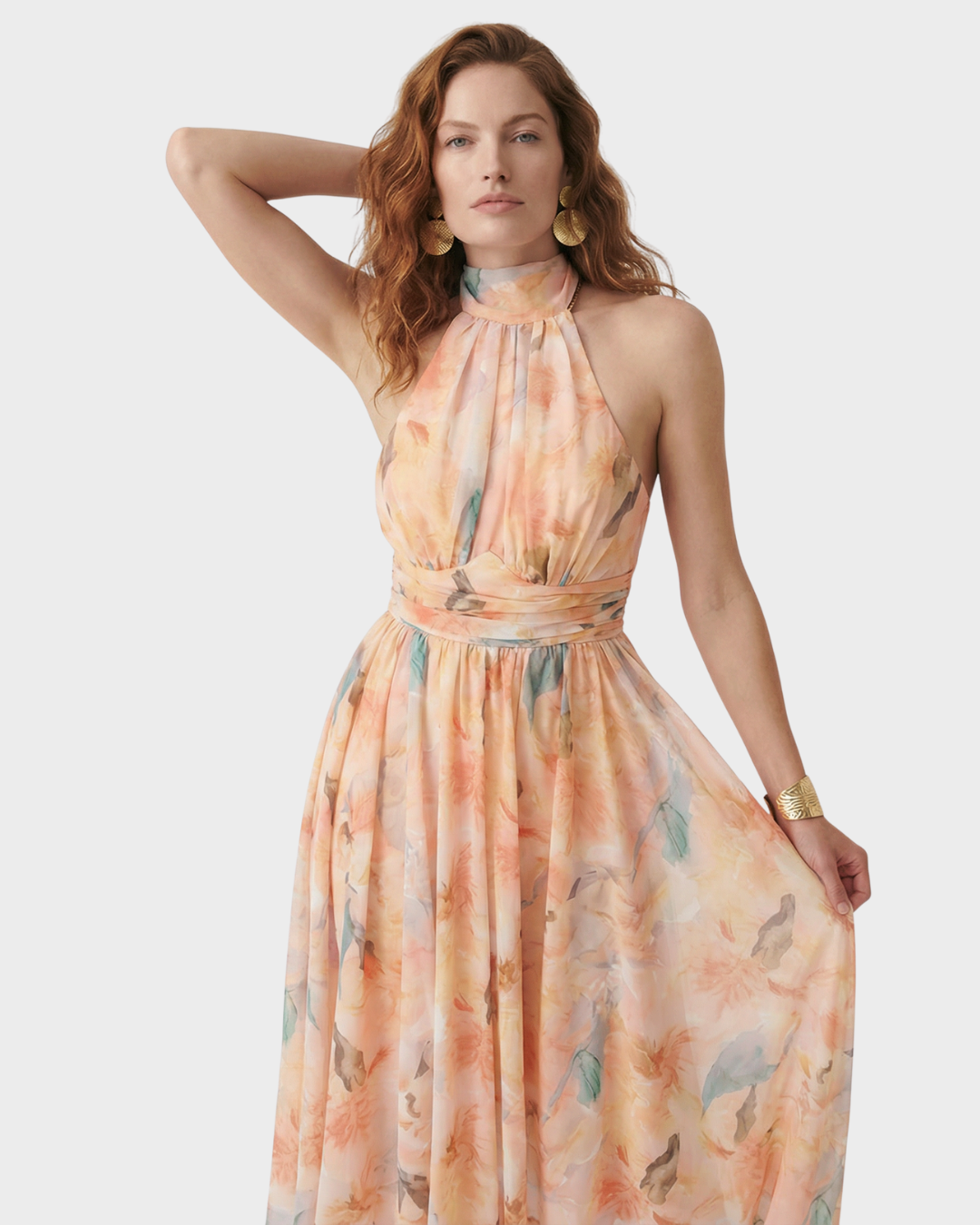 Vestido Largo de Primavera Estilo Halter