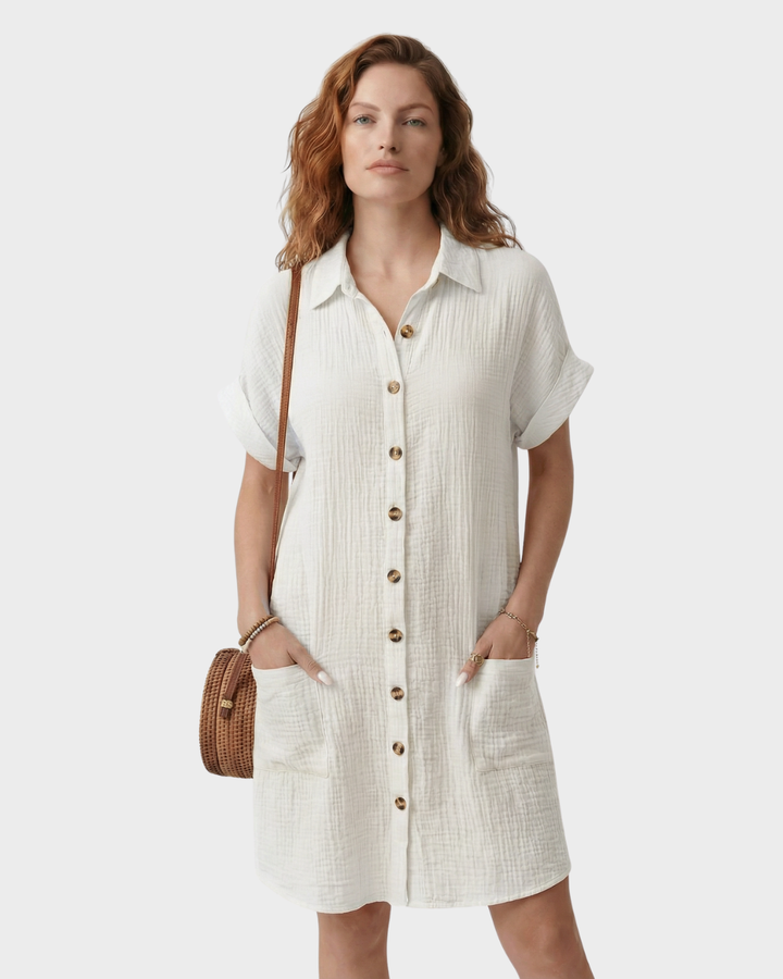 Vestido Camisero de Algodón para Mujer