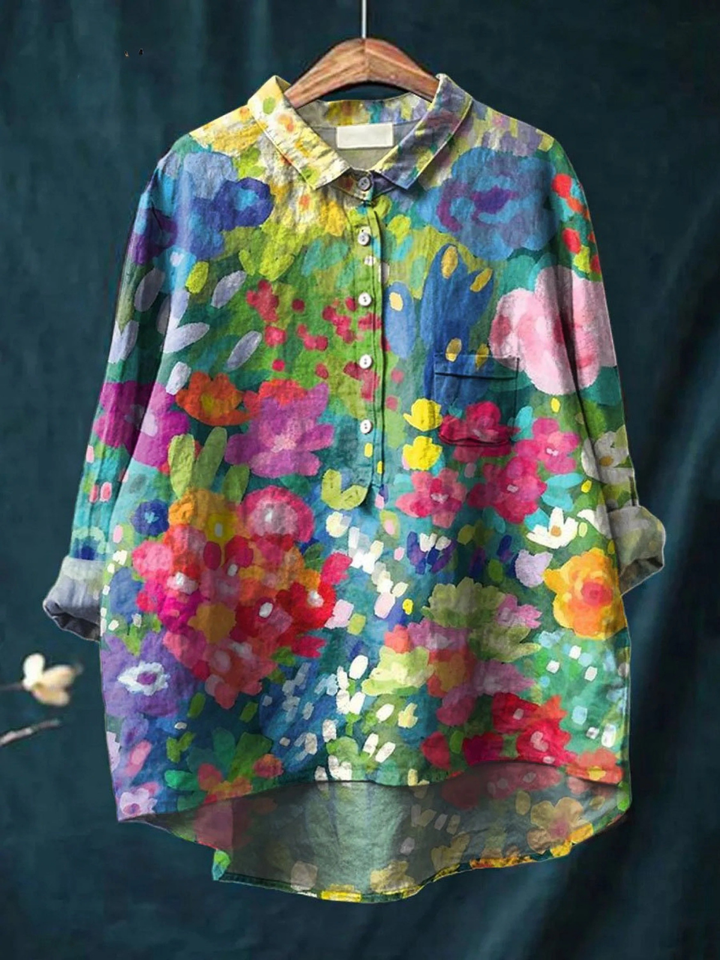 Lucía | Camisa Casual de Estilo Vintage con Motivo Floral para Mujeres