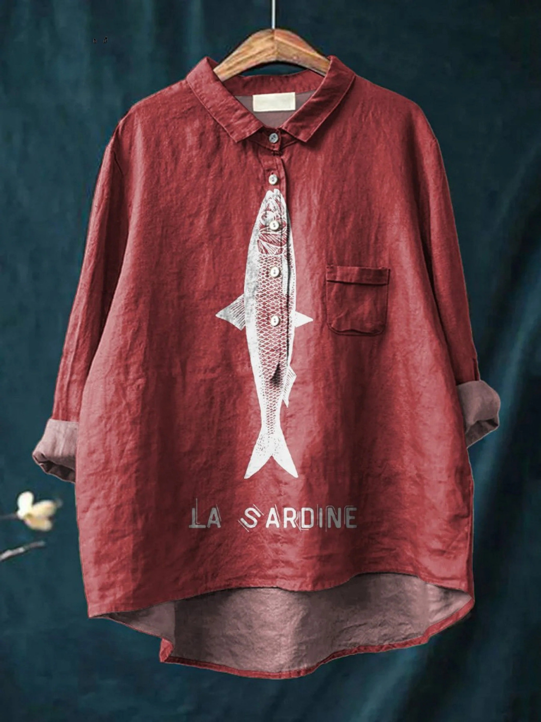 Amparo | Camiseta Casual con Estampado de Sardina