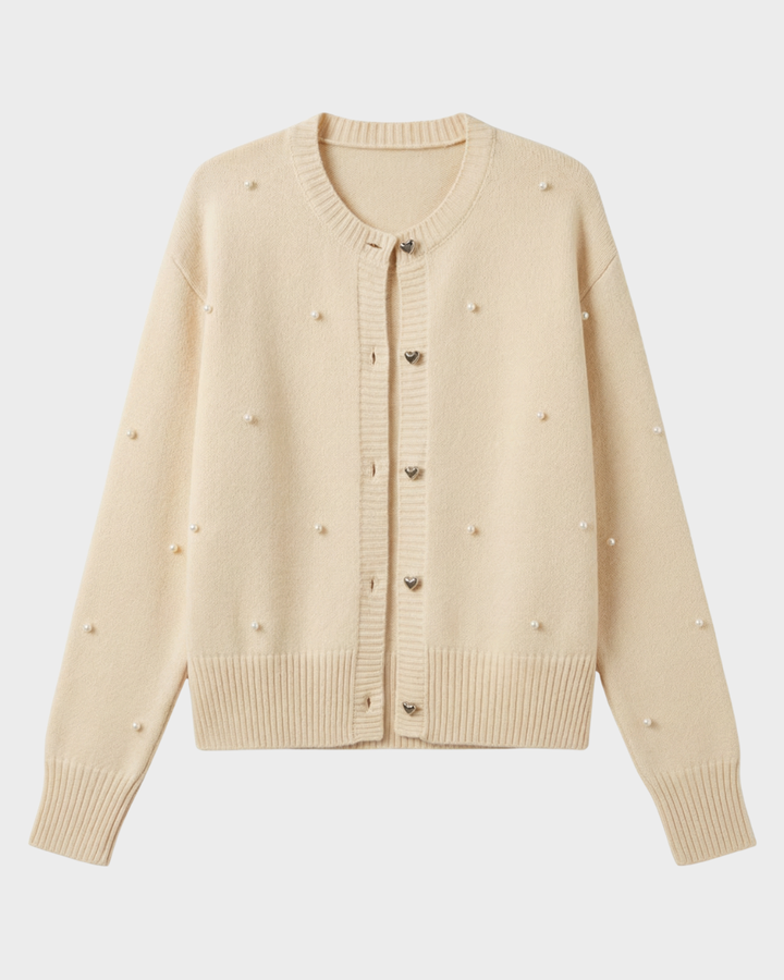 Cárdigan de punto con perlas