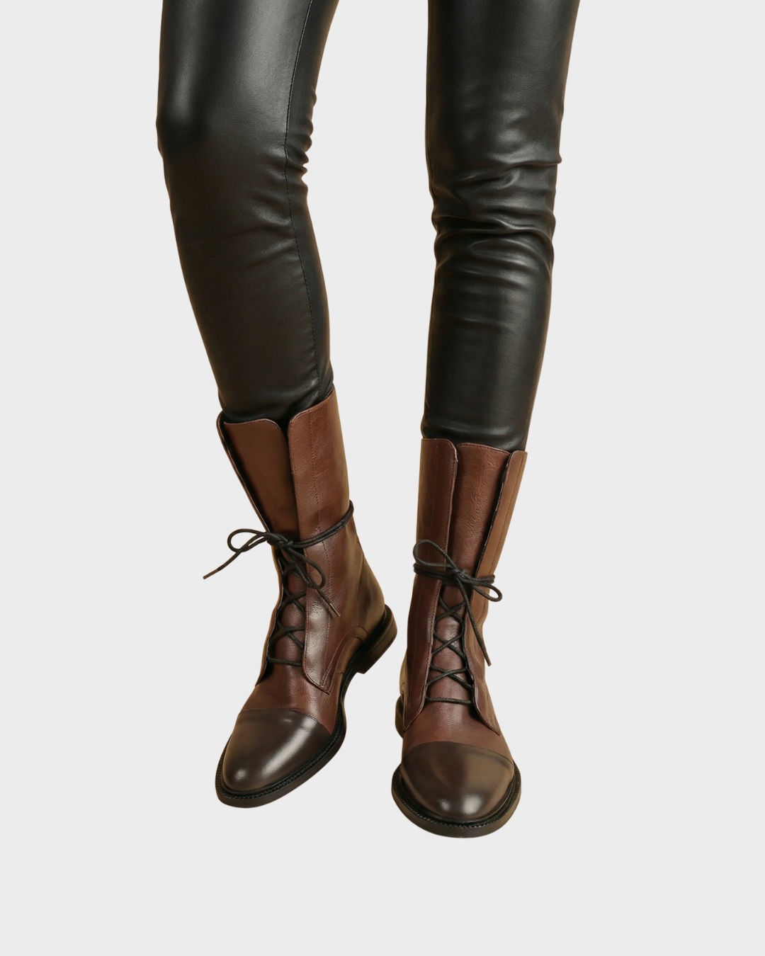 Botines de Cuero con Cordones