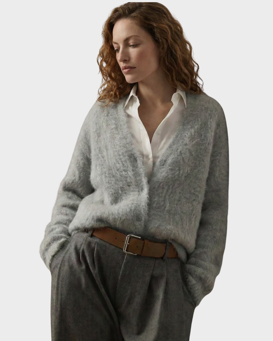 Cárdigan de lana para mujer estilo casual invierno