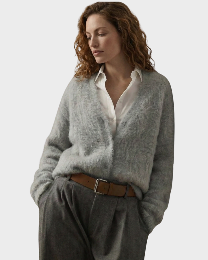 Cárdigan de lana para mujer estilo casual invierno
