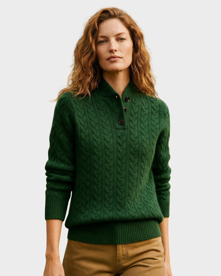 Suéter de lana con cuello alto para mujer