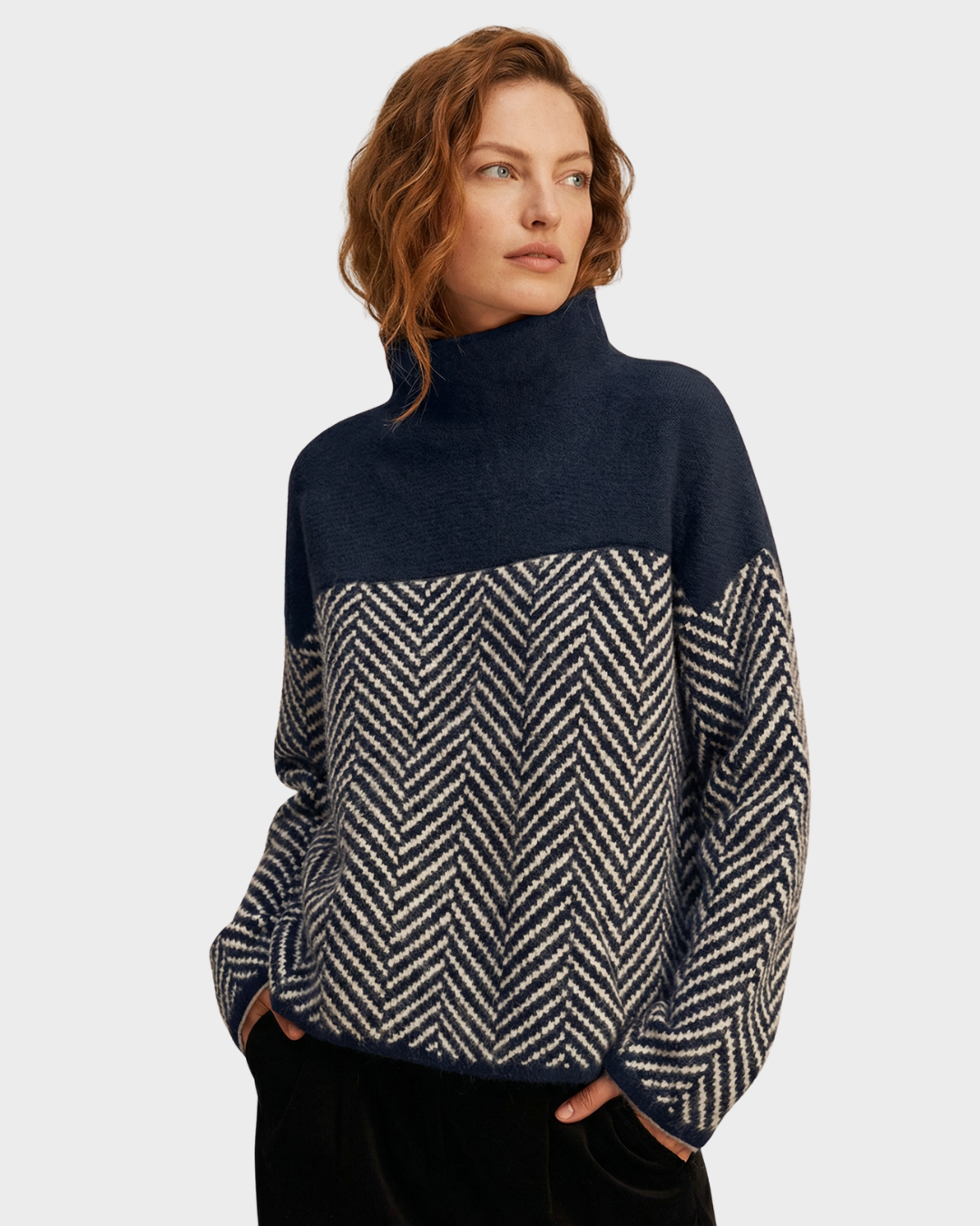 Suéter de Lana con Diseño de Rayas